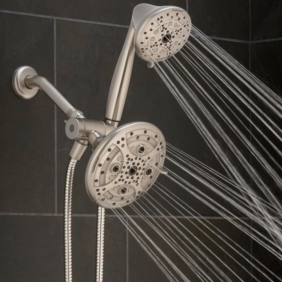 Oxygenics Drench Brushed Nickel 55-Spray Rain Dual Shower Head 1.8-GPM (6.8-LPM)