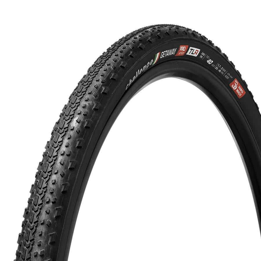 Challenge Gravel Tire Getaway Pro - 700 x 40, Tubeless, Folding, Black, Handmade 00571