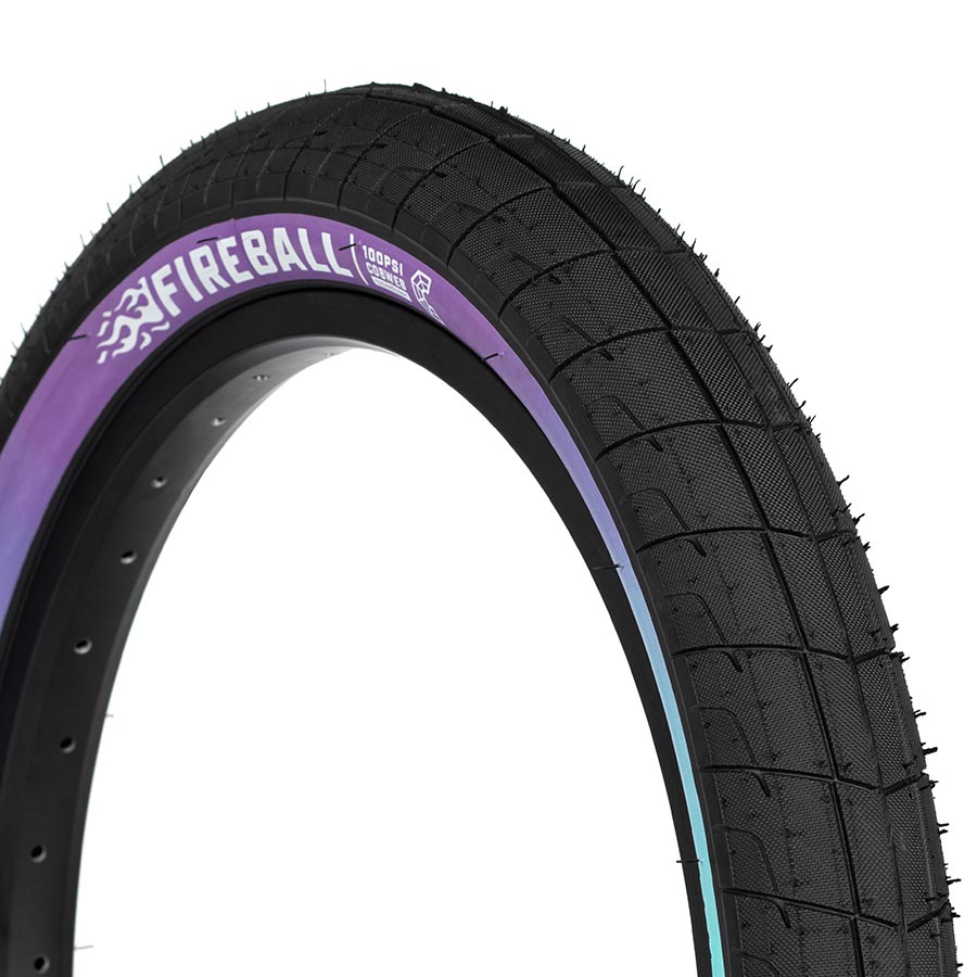 Eclat Fireball Tire 20 x 2.3 TPI 60 PSI 100 Clincher Wire Purple/Teal Fade BMX 29033063814