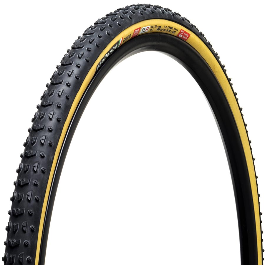 Challenge Grifo Pro Tire 700 x 33 Tubeless Folding Black/Tan Handmade 00605