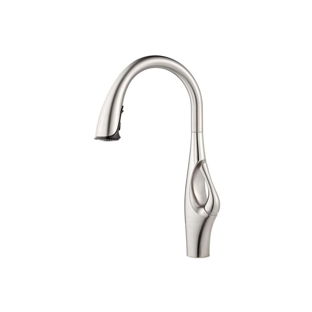 Kai Single-Handle Pull-Down Sprayer Kitchen Faucet in Stainless Steel