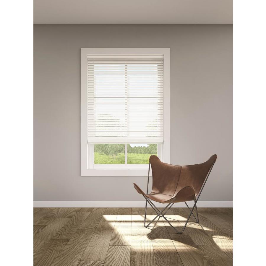 LEVOLOR Trim+Go 2-in Slat Width 35-in x 64-in Cordless White Faux Wood Room Darkening Faux Wood Blinds