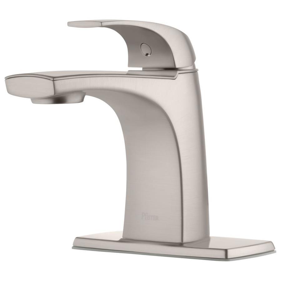 Pfister Karci Spot Defense Brushed Nickel 1-handle Single Hole WaterSense Bathroom Sink Faucet with Drain