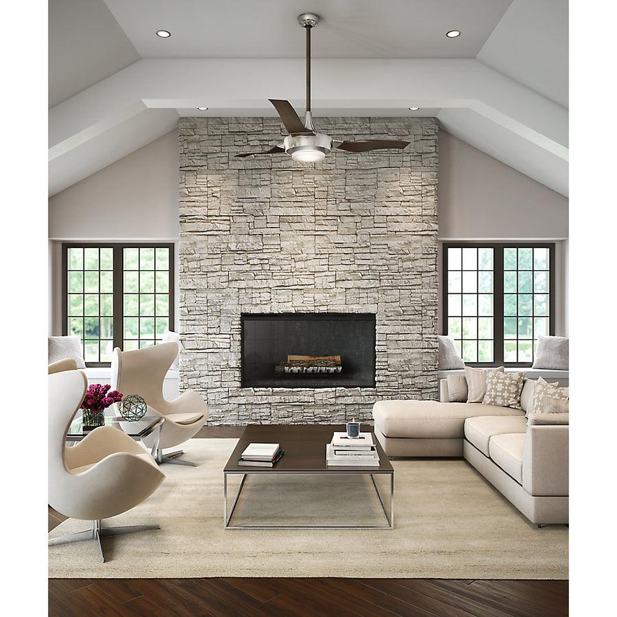 Casablanca Perseus LED 64-in Brushed Nickel Indoor Ceiling Fan with Wall-Mounted Remote (3-Blade)