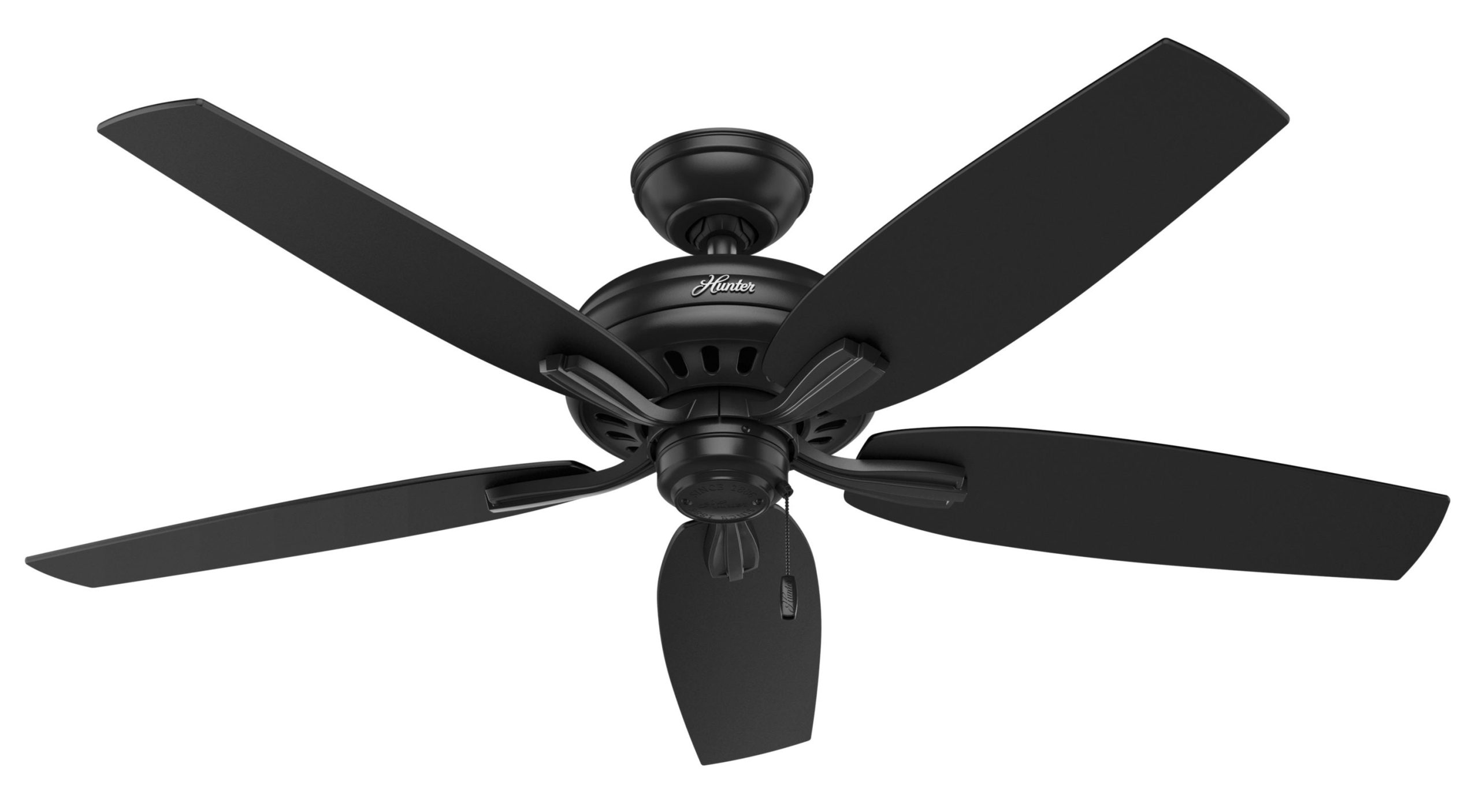 Hunter Newsome 52-in Matte Black Indoor/Outdoor Ceiling Fan (5-Blade)