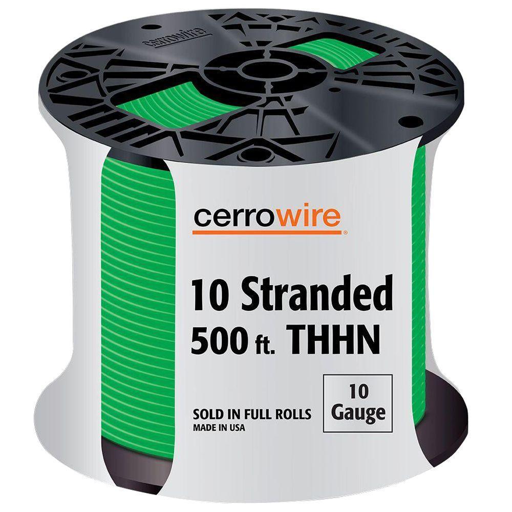 500 ft. 10/1 Green Stranded THHN Wire
