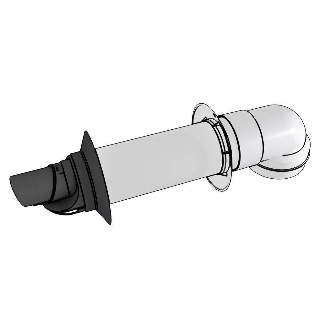 2 in. / 4 in. x 21 in. Plastic Condensing Horizontal Termination Vent Kit