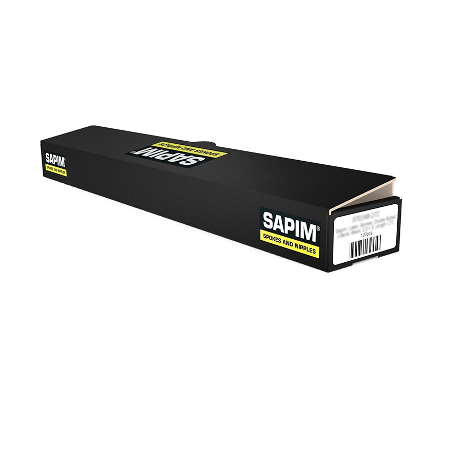 Sapim Strong Spokes Double Butted J-Bend, Black, 2.3/2.0, Length: 310mm, No threads, Cut to size, 100pcs