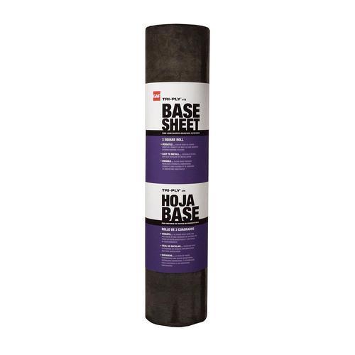 GAF Tri-Ply #75 Base Sheet 3.3-ft W x 97.5-ft L 300-sq ft Black Roll Roofing