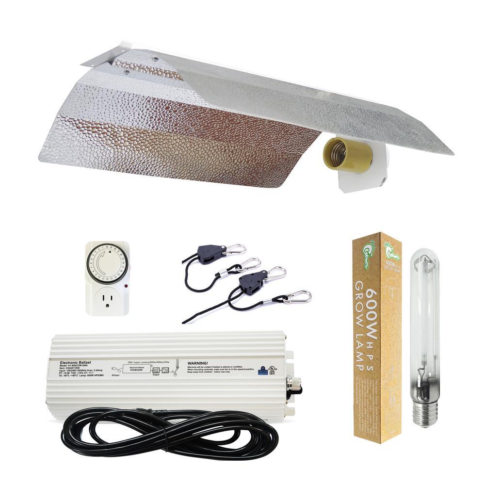600-Watt HPS Grow Light System with Basic Wing Reflector
