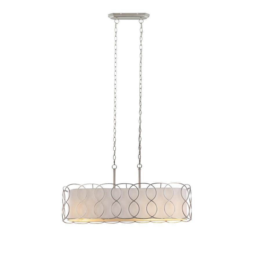 Scott Living Amherst Brushed Nickel Modern/Contemporary Drum Kitchen Island Light