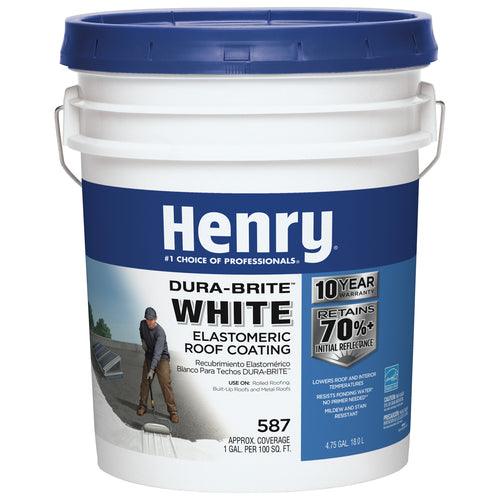 Henry Company Dura-Brite 4.75-Gallon Elastomeric Reflective Roof Coating (10-Year Limited Warranty)