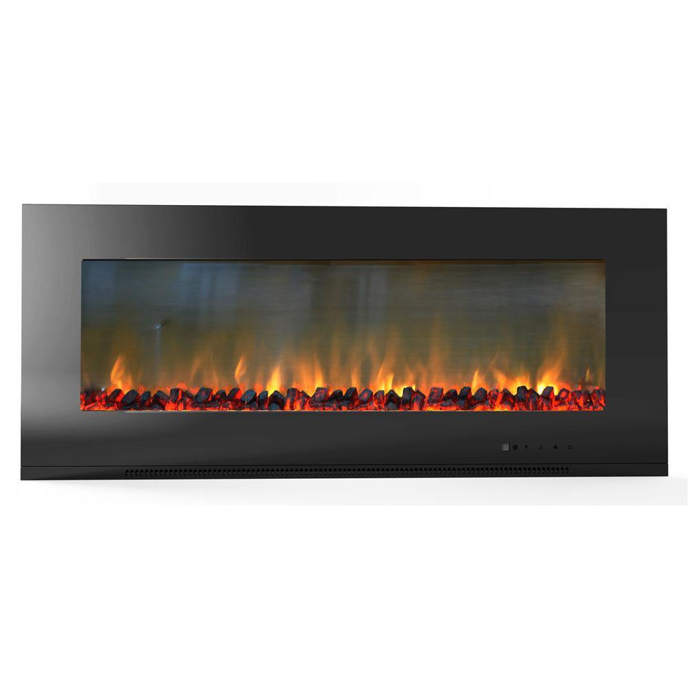 Metropolitan 56 in. Wall-Mount Electic Fireplace in Black