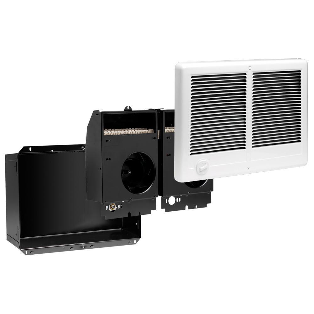 Com-Pak Twin 4,000-Watt 240-Volt Fan-Forced In-Wall Electric Heater in White