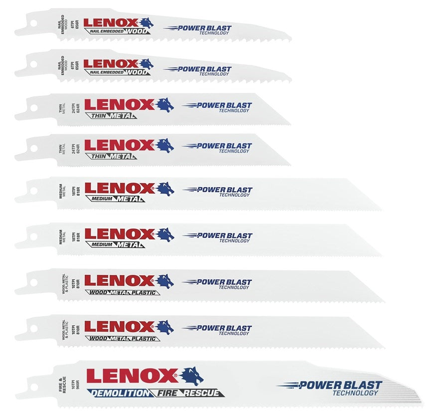 Lenox Tools General Purpose Reciprocating Saw Blade Kit With Bonus Storage Case 9-Piece Set