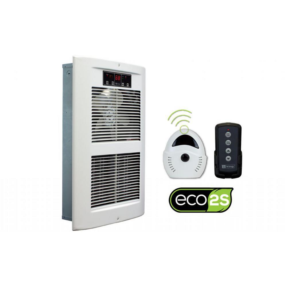 LPW ECO2S 240-Volt 2500-4500-Watt 8530-15354 BTU Electric Wall Heater in White Dove