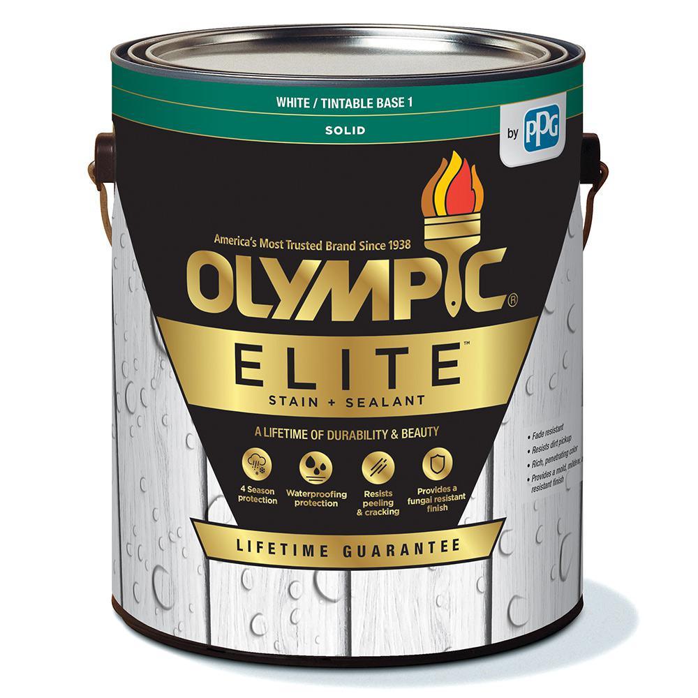Olympic Elite 1 Gal. Base 1 Solid Advanced Exterior Stain and Sealant in One
