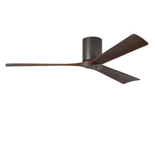 Matthews Fan Company Irene-H 60-in Textured Bronze Indoor/Outdoor Flush Mount Ceiling Fan with Remote (3-Blade)