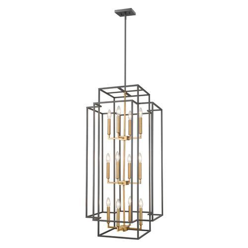 Z-Lite Titania Bronze + Olde Brass Modern/Contemporary Geometric Pendant Light