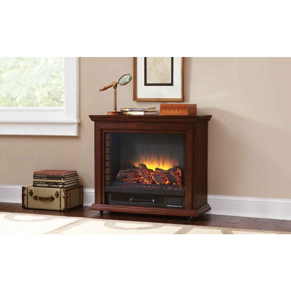 Sheridan 31 in. Mobile Electric Fireplace in Cherry