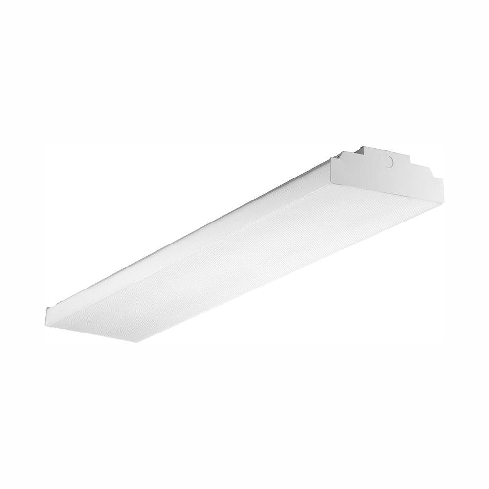 LED LC Wrap Collection 39-Watt White Integrated LED Flushmount