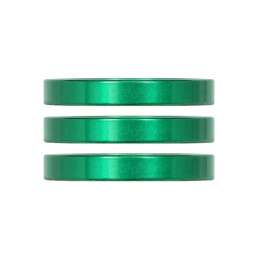 Industry Nine iRiX Headset Spacer, 1-1/8'', Height: 5mm, Aluminum, Green, 3pcs