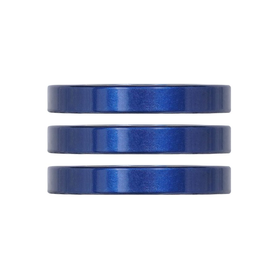 Industry Nine iRiX Headset Spacer, 1-1/8'', Height: 5mm, Aluminum, Blue, 3pcs