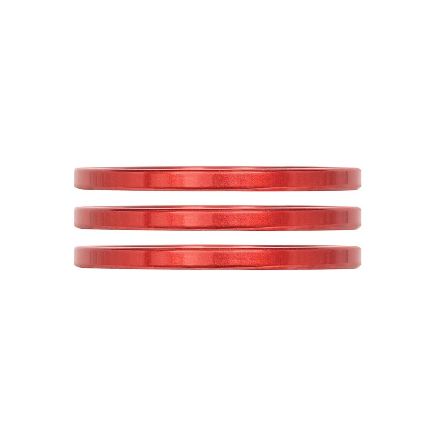 Industry Nine iRiX Headset Spacer, 1-1/8'', Height: 2.5mm, Aluminum, Red, 3pcs