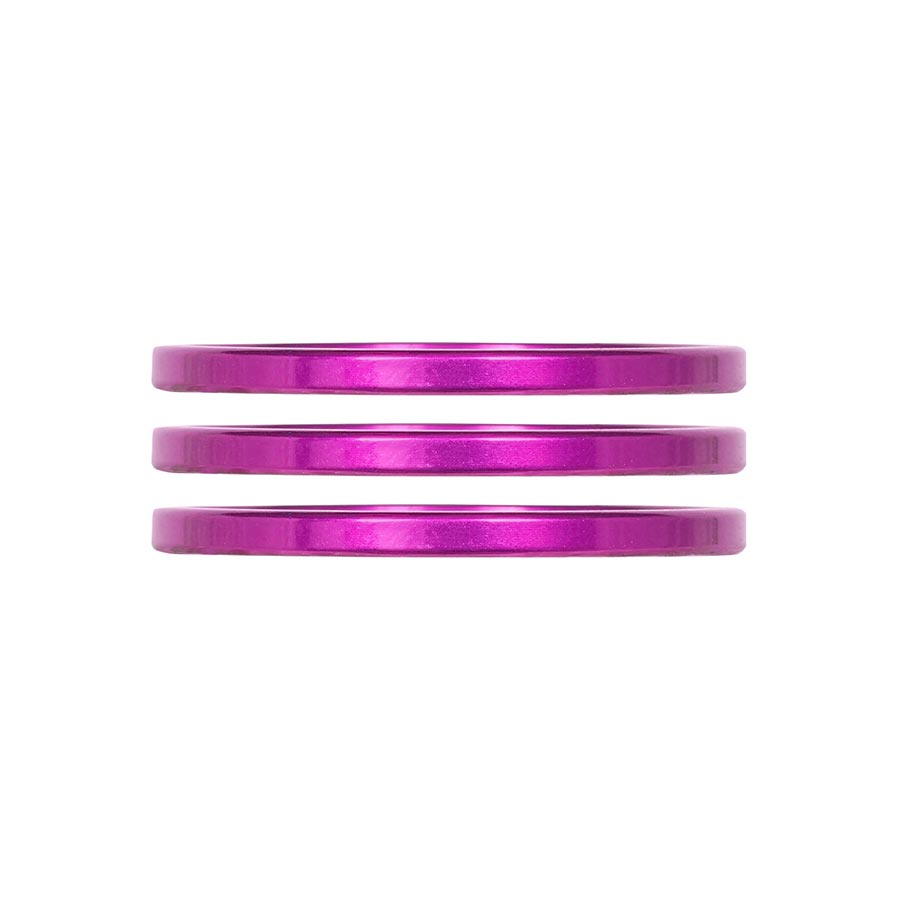 Industry Nine iRiX Headset Spacer, 1-1/8'', Height: 2.5mm, Aluminum, Purple, 3pcs