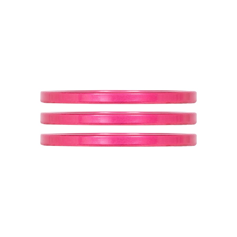 Industry Nine iRiX Headset Spacer, 1-1/8'', Height: 2.5mm, Aluminum, Pink, 3pcs