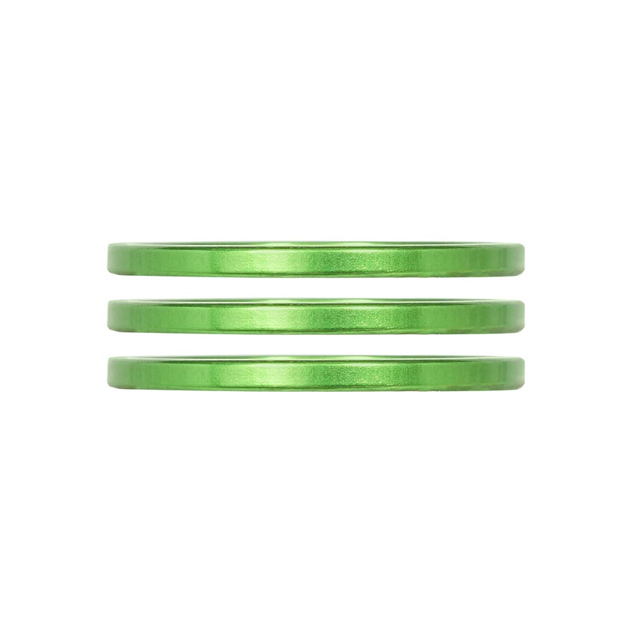 Industry Nine iRiX Headset Spacer, 1-1/8'', Height: 2.5mm, Aluminum, Lime, 3pcs