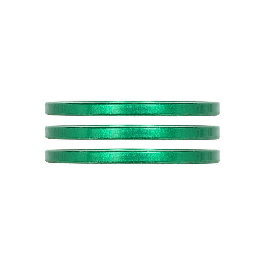 Industry Nine iRiX Headset Spacer, 1-1/8'', Height: 2.5mm, Aluminum, Green, 3pcs