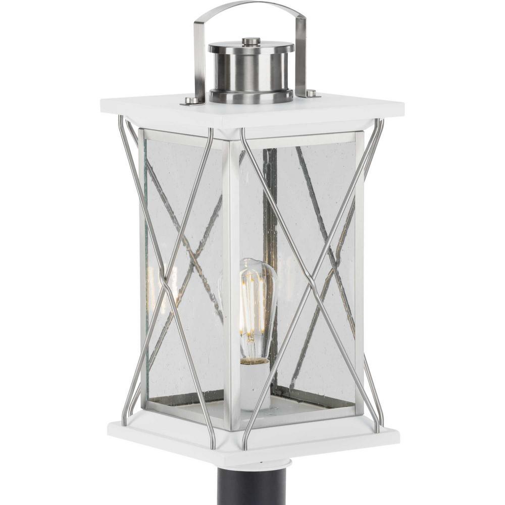 Barlowe 1-Light Brushed Nickel 4x4 Deck Post Light Post Lantern