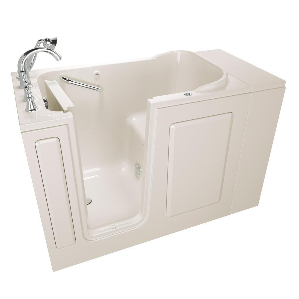 Exclusive Series 48 in. x 28 in. Left Hand Walk-In Air Bath Tub with Quick Drain in Linen