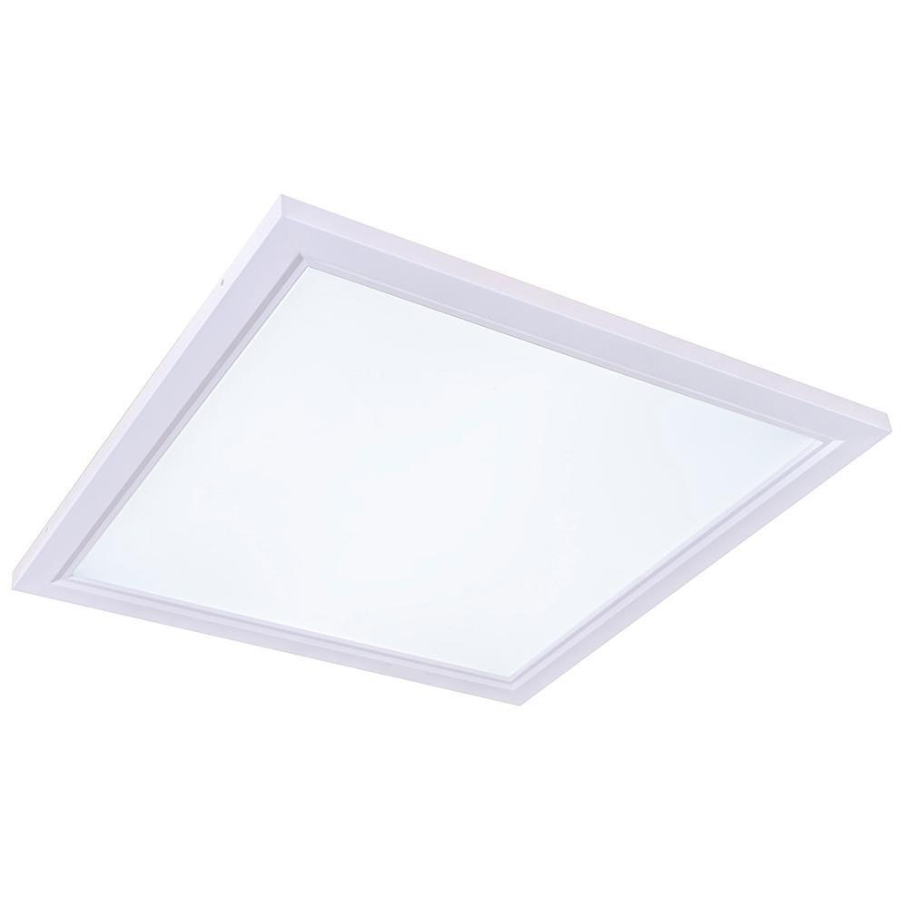 2 ft. x 2 ft. White Edge-Lit 52-Watt 6500K Integrated LED Troffer Flat Panel Flushmount