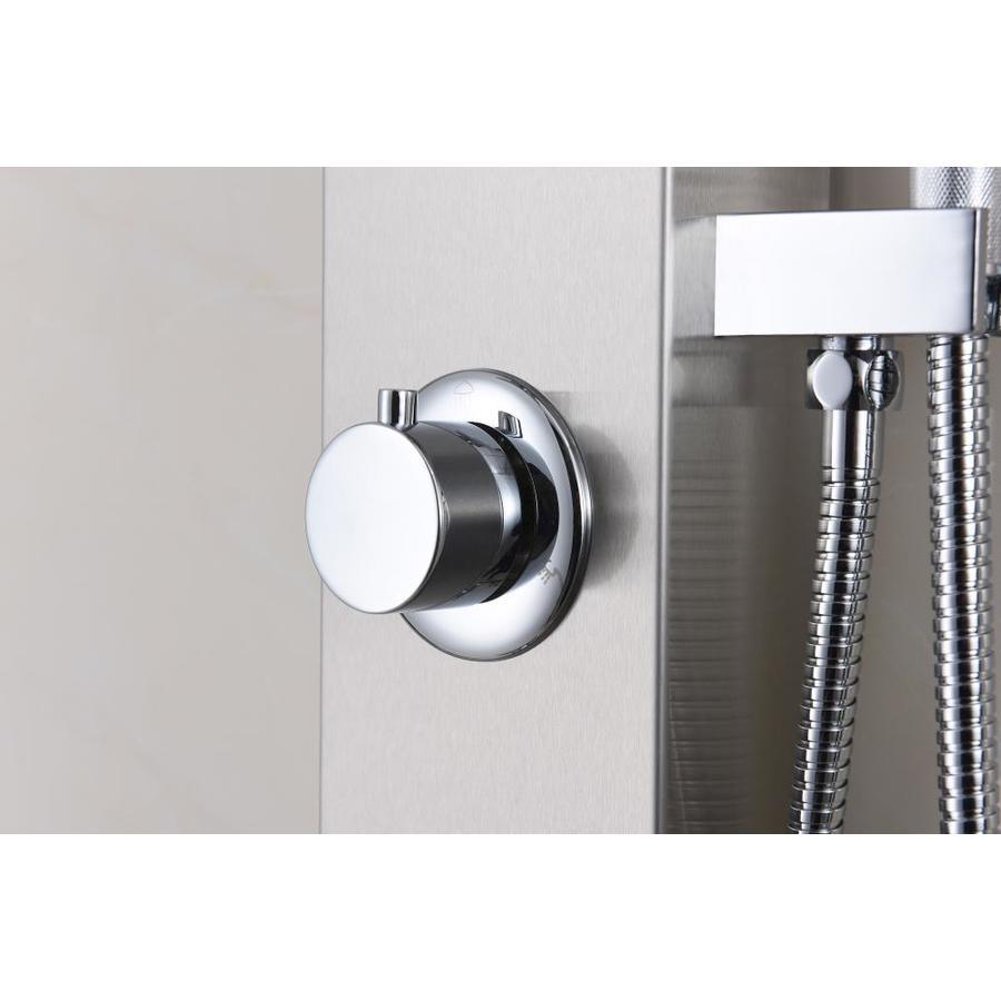 ANZZI Sans Brushed Steel 3-Spray Shower Panel System (Valve Included)