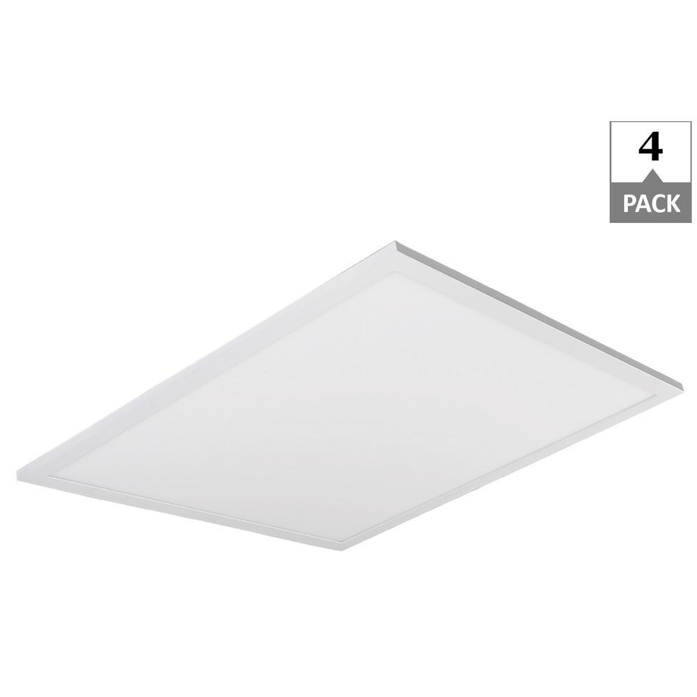 50-Watt 2 ft. x 4 ft. White Integrated LED Flat Panel 4000K (4-Pack)