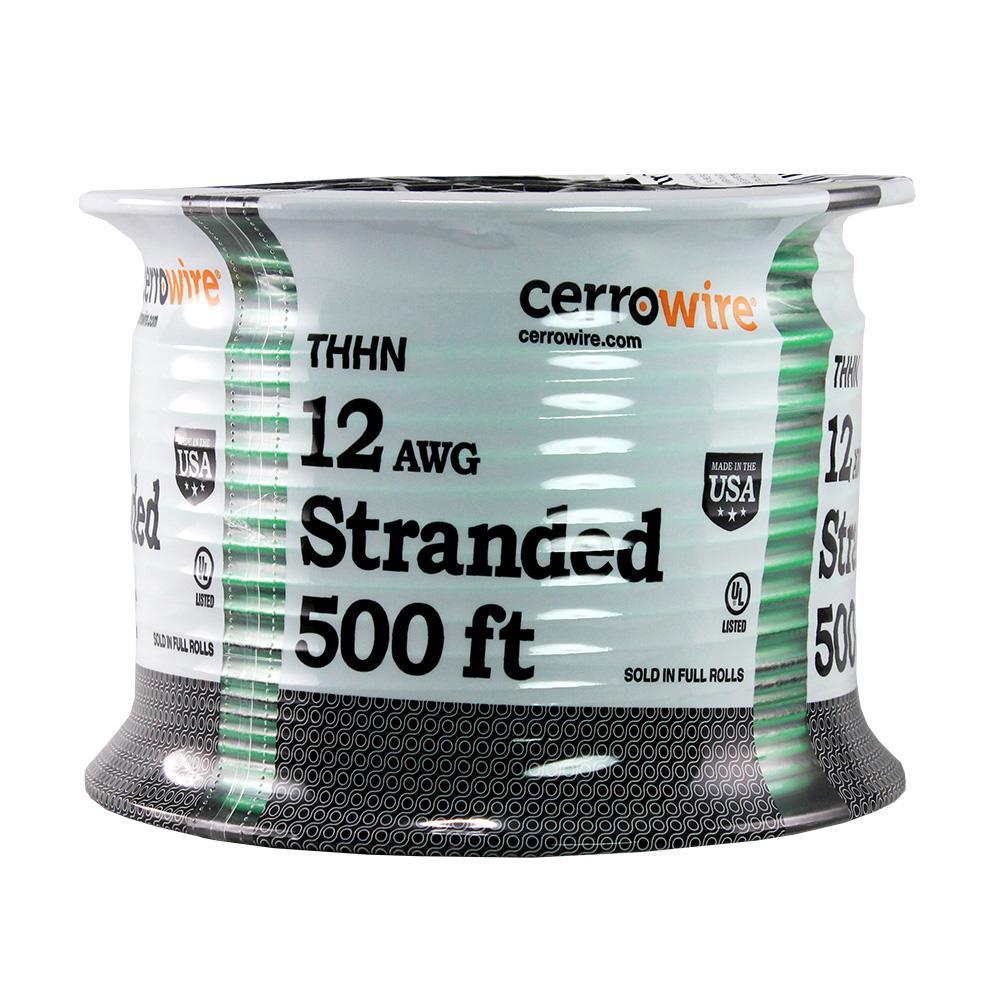 500 ft. 12/1 Green Stranded THHN Wire