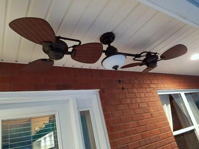 Harbor Breeze Twin Breeze II 74-in Oil Rubbed Bronze LED Indoor/Outdoor Ceiling Fan (6-Blade)