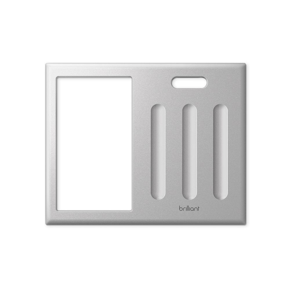 Smart Home Control 3-Switch Panel Snap-On Frame in Gray
