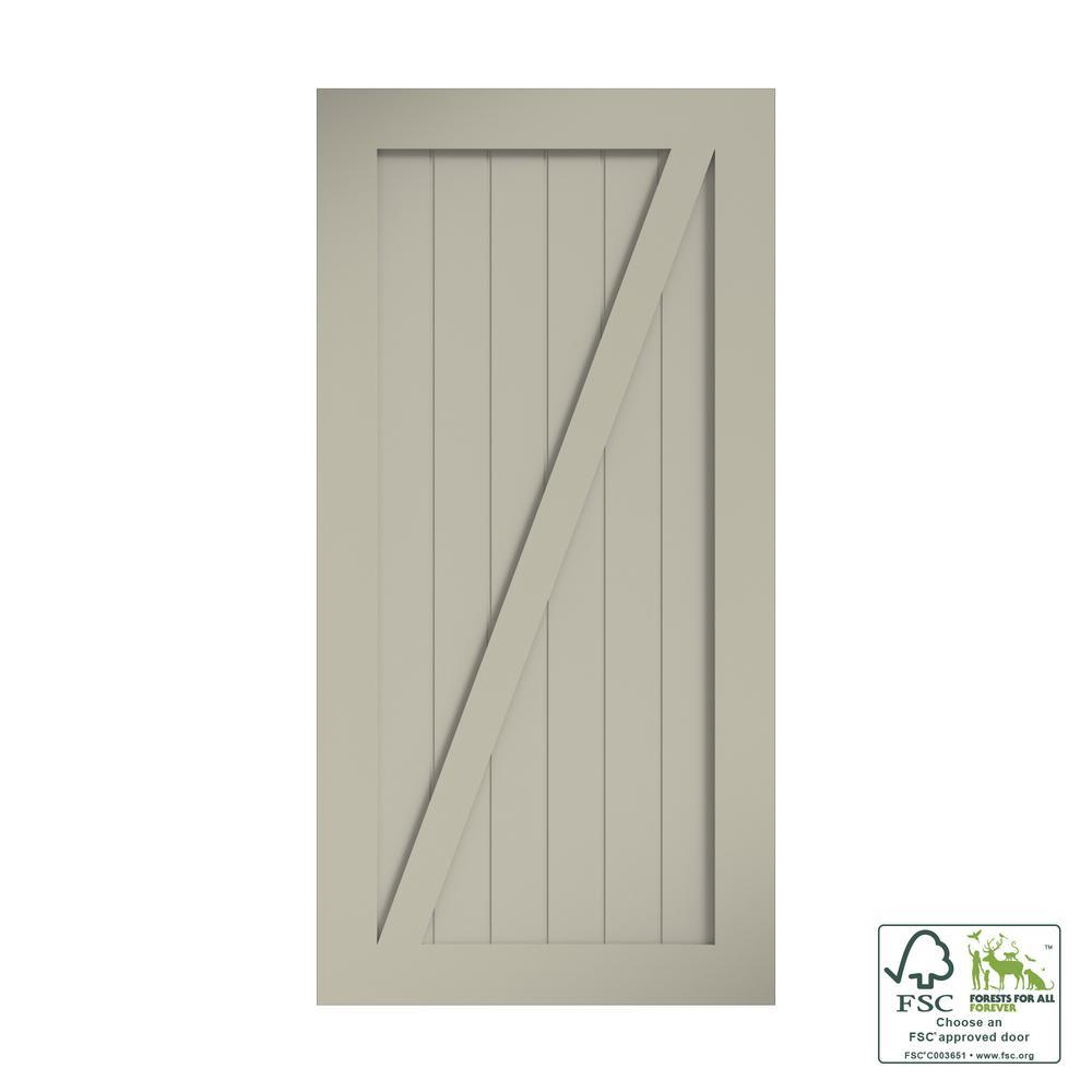 42 in. x 96 in. Z-Shape Solid Core White Primed Interior Barn Door Slab