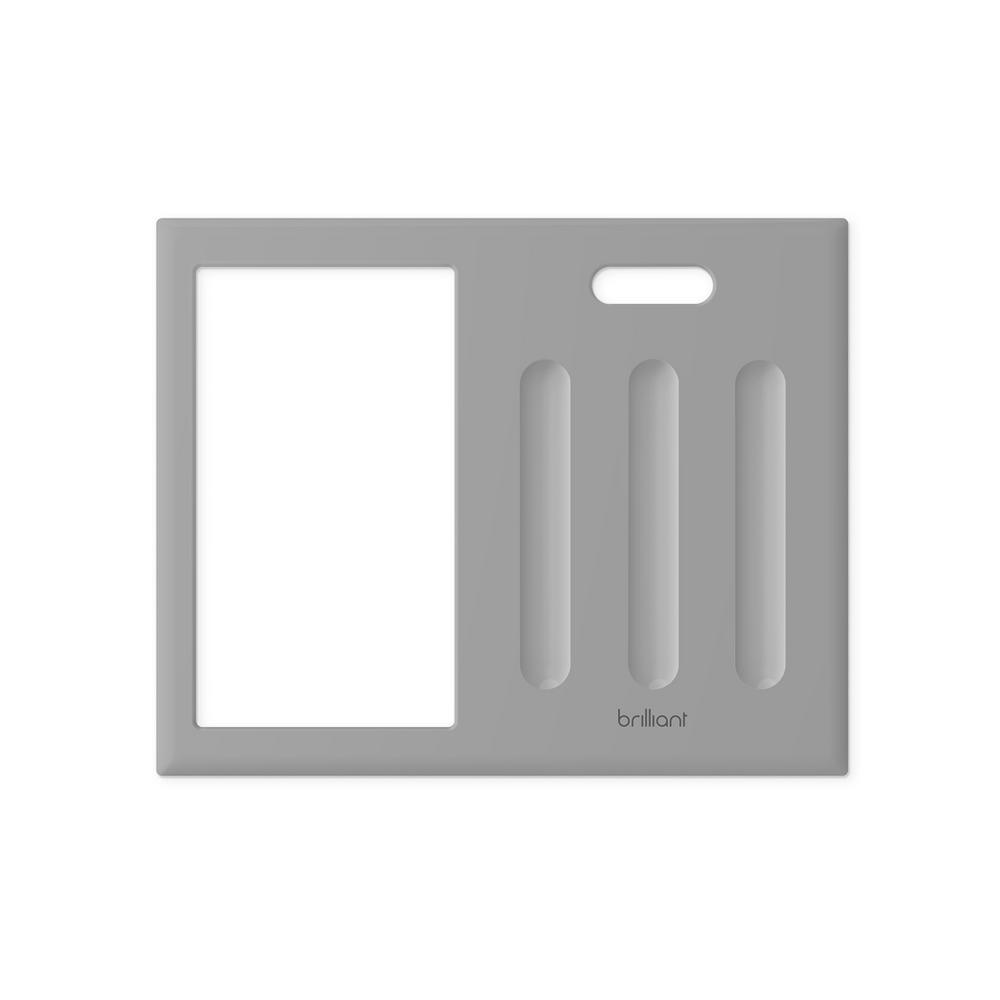 Smart Home Control 3-Switch Panel Snap-On Frame in Silver