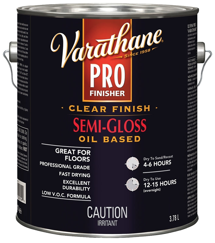 Varathane 271386 Finish, Semi-Gloss, Liquid, Clear, 3.78 L
