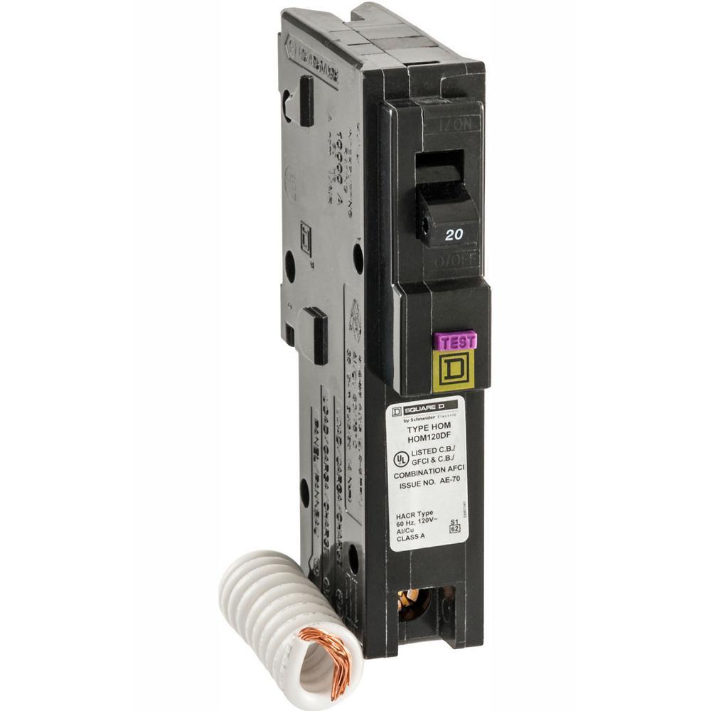 Homeline 20 Amp Single-Pole Dual Function (CAFCI and GFCI) Circuit Breaker