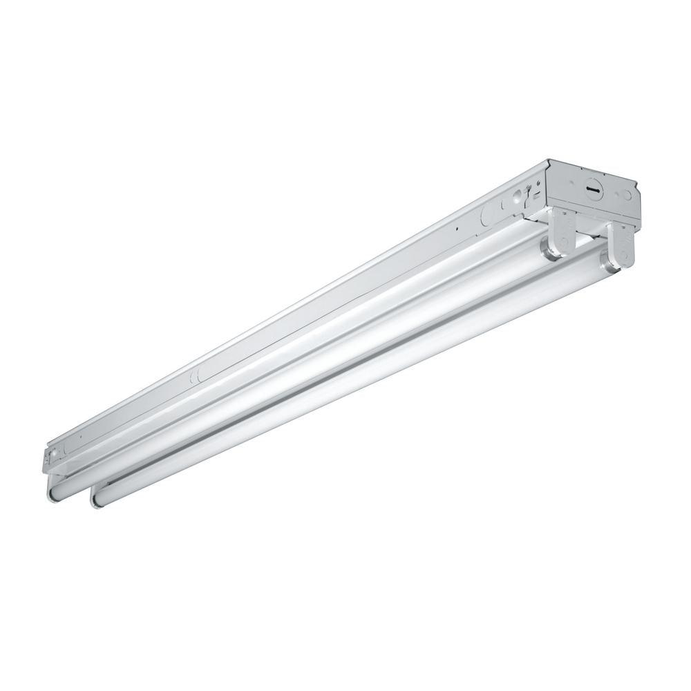 8 ft. Fluorescent White Strip Light Fixture with 2 T8 Light Sockets