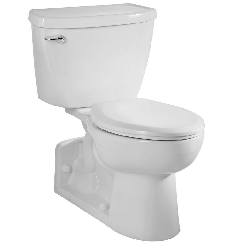 Yorkville Pressure-Assisted 2-Piece 1.6 GPF Single Flush Elongated Toilet with Back Drain in White, Seat Not Included