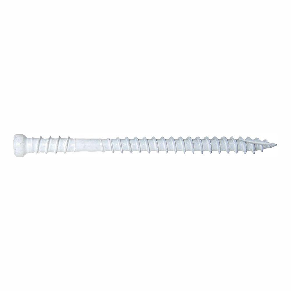 #8 x 2-1/2 in. Star Drive Trim-Head White RT Composite Finish Screw (100-Pack)