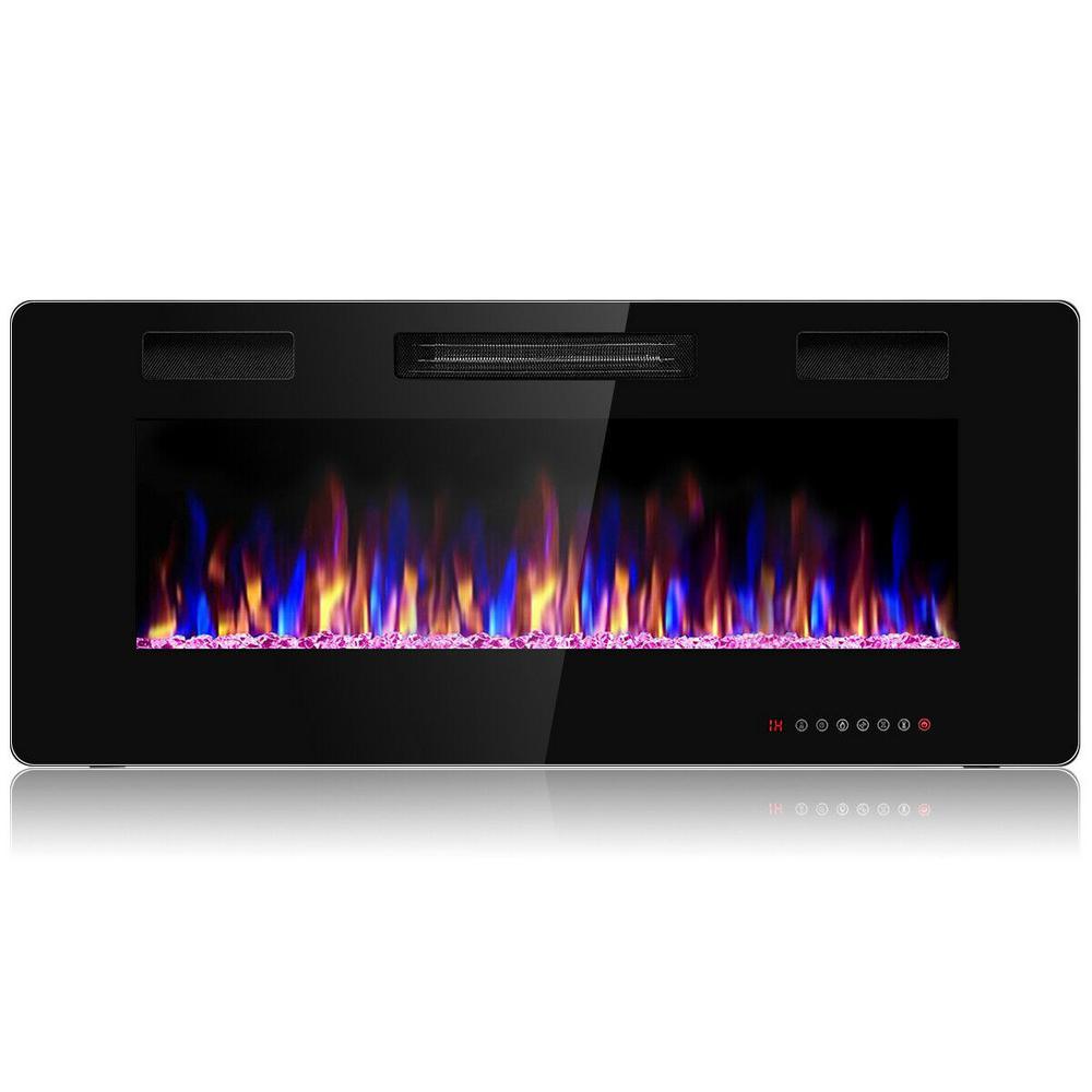 Electric Remote Control 5000 BTU 42 in. Wall Electric Fireplace in Black