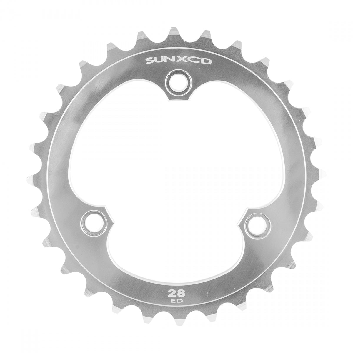 Sunxcd Chainrings 28t 74 BCD 3-Bolt 8/9/10-Spd Polished Silver Road MTb Hybrid
