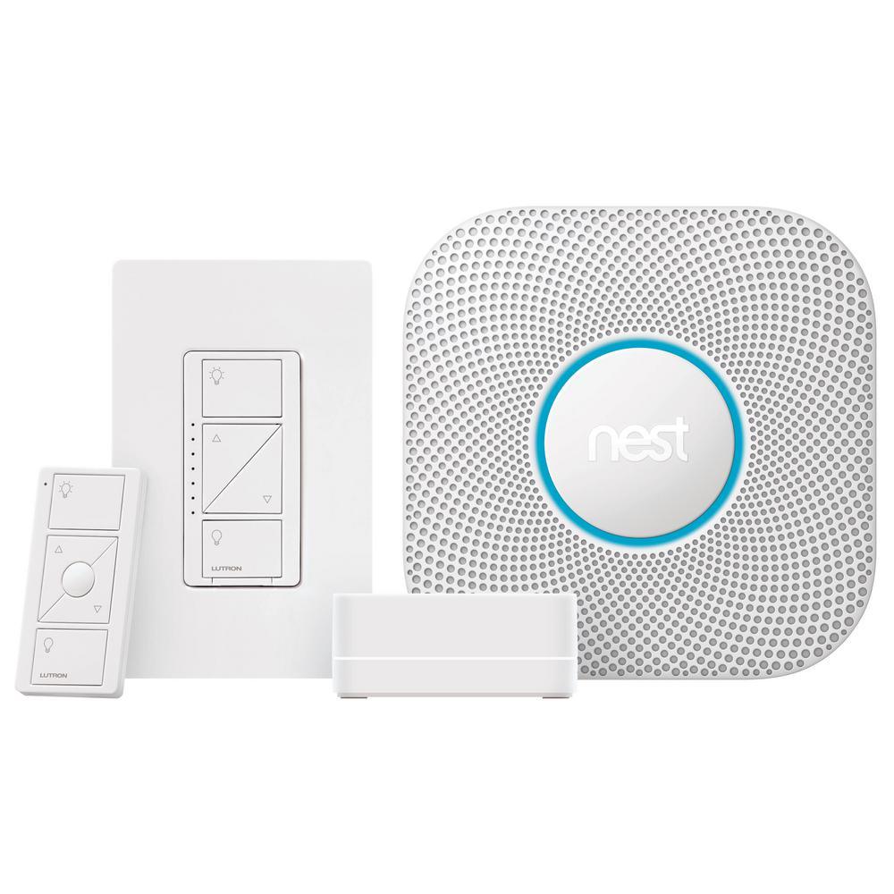 Caseta Wireless Smart Dimmer Starter Kit with Nest Protect Smoke and Carbon Monoxide Detector